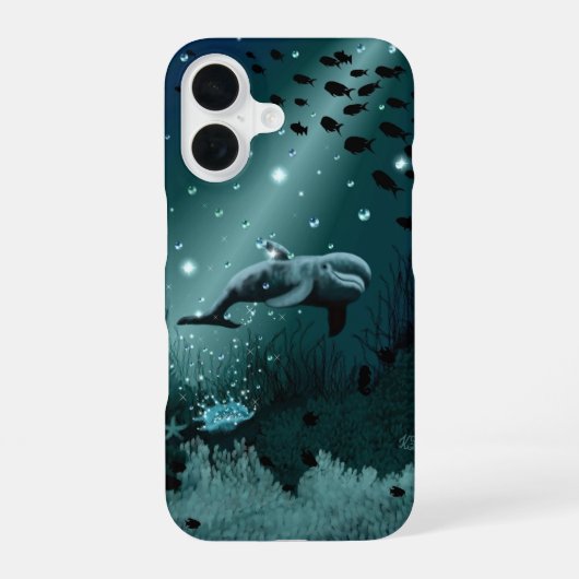 イルカの夢 iPhone 16ケース (裏面)