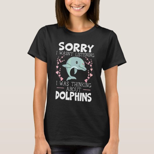 イルカの女の子 ほ乳類 水生 海の生き物 Tシャツ (正面)