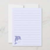 イルカの子のかわいい平たい文房具カード サンキューカード (裏面)