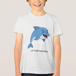 イルカの子供服Tシャツ 泳ぎ続けるよ Just Keep Swimming トライブレンドＴシャツ