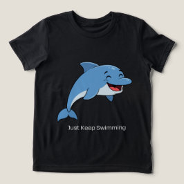 イルカの子供服Tシャツ Just Keep Swimming – かわいいオーシャン トライブレンドTシャツ