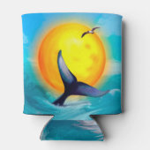 イルカの尾と鳥の夕暮れ 缶クーラー (裏面)