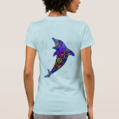 イルカの平和土曜日2の側面のワイシャツ Tシャツ (裏面)