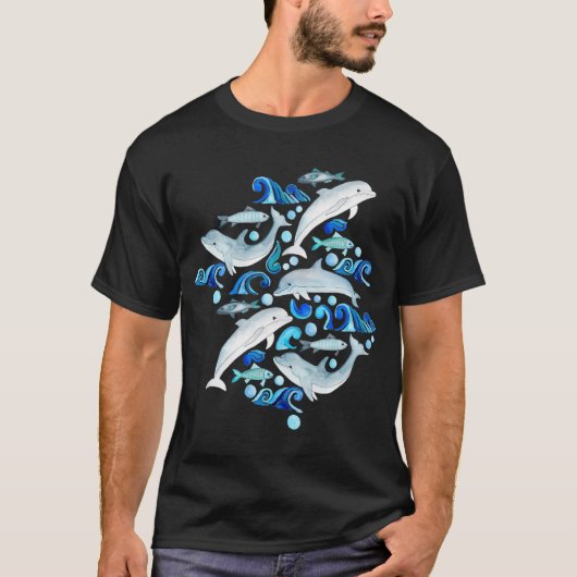 イルカの戯れ Tシャツ (正面)