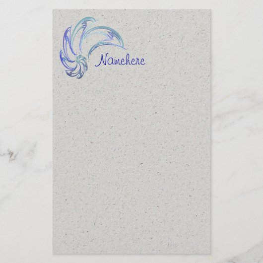 イルカの抽象美術のダンス 便箋 (正面)