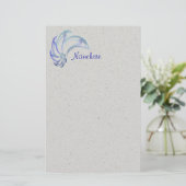 イルカの抽象美術のダンス 便箋 (スタンド正面)