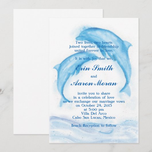 イルカの招待状 招待状 (正面/裏面)