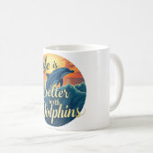 イルカの方が人生は楽だ コーヒーマグカップ (正面右)