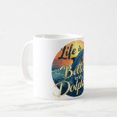 イルカの方が人生は楽だ コーヒーマグカップ (正面左)