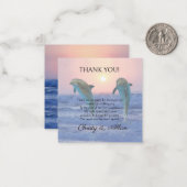 イルカの日の出でビーチ結婚式ありがとう ノートカード (正面/裏面インサイチュ)