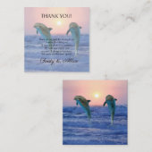 イルカの日の出でビーチ結婚式ありがとう ノートカード (正面/裏面)