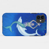 イルカの月の人魚のファンタジーの芸術のiPhone 5の場合 Case-Mate iPhoneケース (裏面(横))