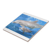 イルカの母およびベビーのセラミックタイル タイル (側面)