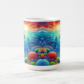 イルカの水中シーン コーヒーマグカップ (中央)