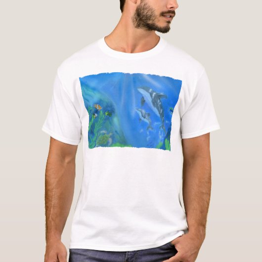 イルカの水中場面 Tシャツ (正面)