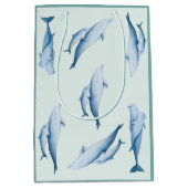 イルカの水彩模様 ミディアムペーパーバッグ (正面)