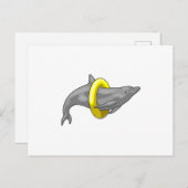 イルカの水泳救命浮環 ポストカード (正面/裏面)