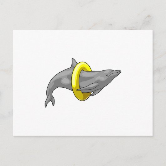 イルカの水泳救命胴衣 ポストカード (正面)