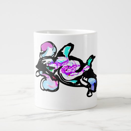 イルカの波が楽しい ジャンボコーヒーマグカップ (正面)