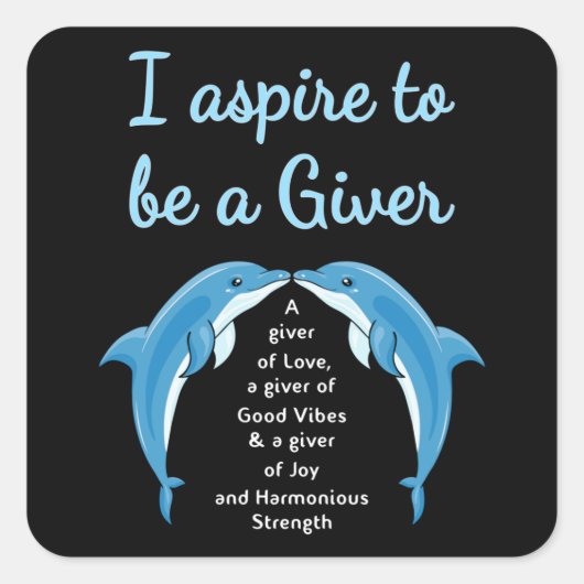 イルカの海のイルカが動物の水の海贈おもしろい与 スクエアシール (正面)