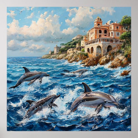 イルカの海のホームデコレーション 🐬🌊 ポスター (正面)