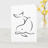 イルカの海の動物の水のギフトアイデア カード (黄色い花)