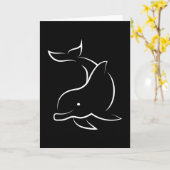 イルカの海の動物の水の面白いギフト カード (黄色い花)