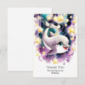 イルカの海の誕生日パーティー サンキューカード (正面/裏面)