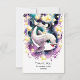 イルカの海の誕生日パーティー サンキューカード