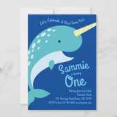 イルカの海の1歳誕生日招待状 招待状 (正面)