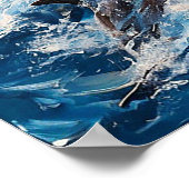 イルカの海景 ポスター (角)