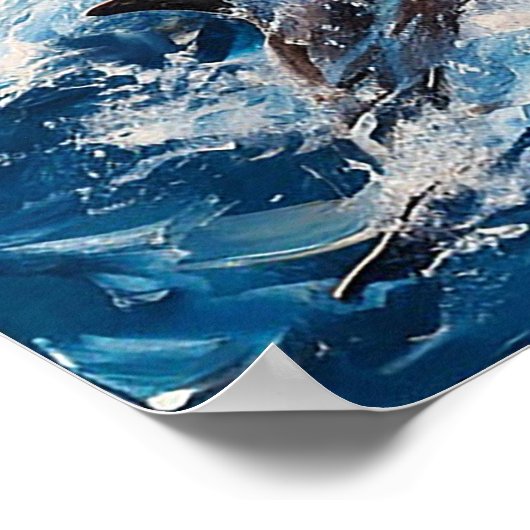 イルカの海景 ポスター (角)