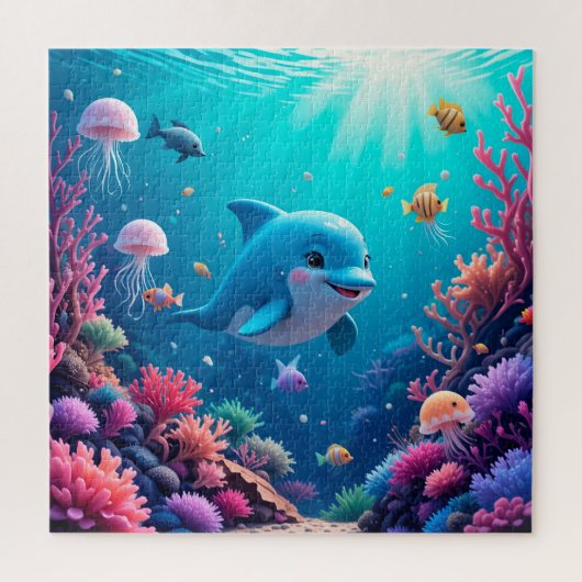 イルカの海洋パズル楽しみ 🌊 ジグソーパズル (縦)
