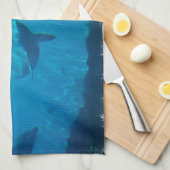 イルカの演劇の台所タオル キッチンタオル (四つ折り)