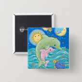 イルカの演劇 缶バッジ (正面&裏面)