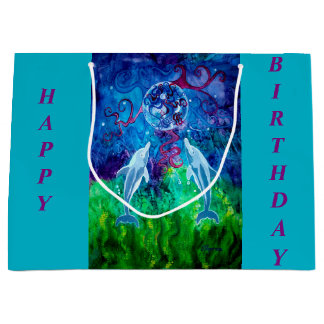 イルカの熟視のギフトバッグ ラージペーパーバッグ