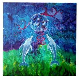 イルカの熟視のセラミックタイル タイル