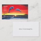 イルカの熱帯日没の海の名刺の芸術 名刺 (正面/裏面)