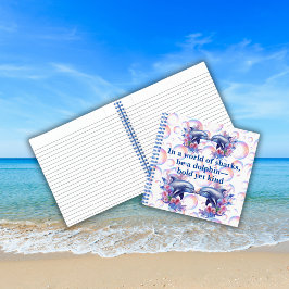 イルカの白になるサメの世界のモノグラム ノートブック