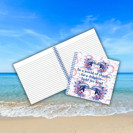 イルカの白になるサメの世界のモノグラム ノートブック