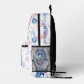 イルカの白になるサメの世界のモノグラム プリントバックパック (右)