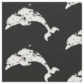 イルカの白黒の海パターン（の模様が）ある生活 ファブリック (クローズアップ)