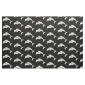 イルカの白黒の海パターン（の模様が）ある生活 ファブリック (ファットクウォーター)