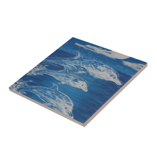 イルカの真夜中の水泳 タイル (側面)