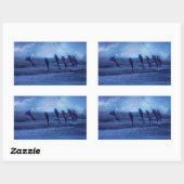 イルカの群れ 長方形シール (シート)