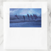 イルカの群れ 長方形シール (バッグ)