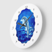 イルカの舞い上がる海獣 ラージ壁時計 (傾斜)