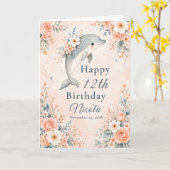 イルカの花の誕生日 カード (黄色い花)
