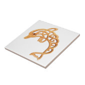 イルカの芸術の跳躍、ケルト結び目模様の木によって切り分けられるイメージ タイル (側面)