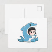 イルカの衣装の子供 ポストカード (正面/裏面)